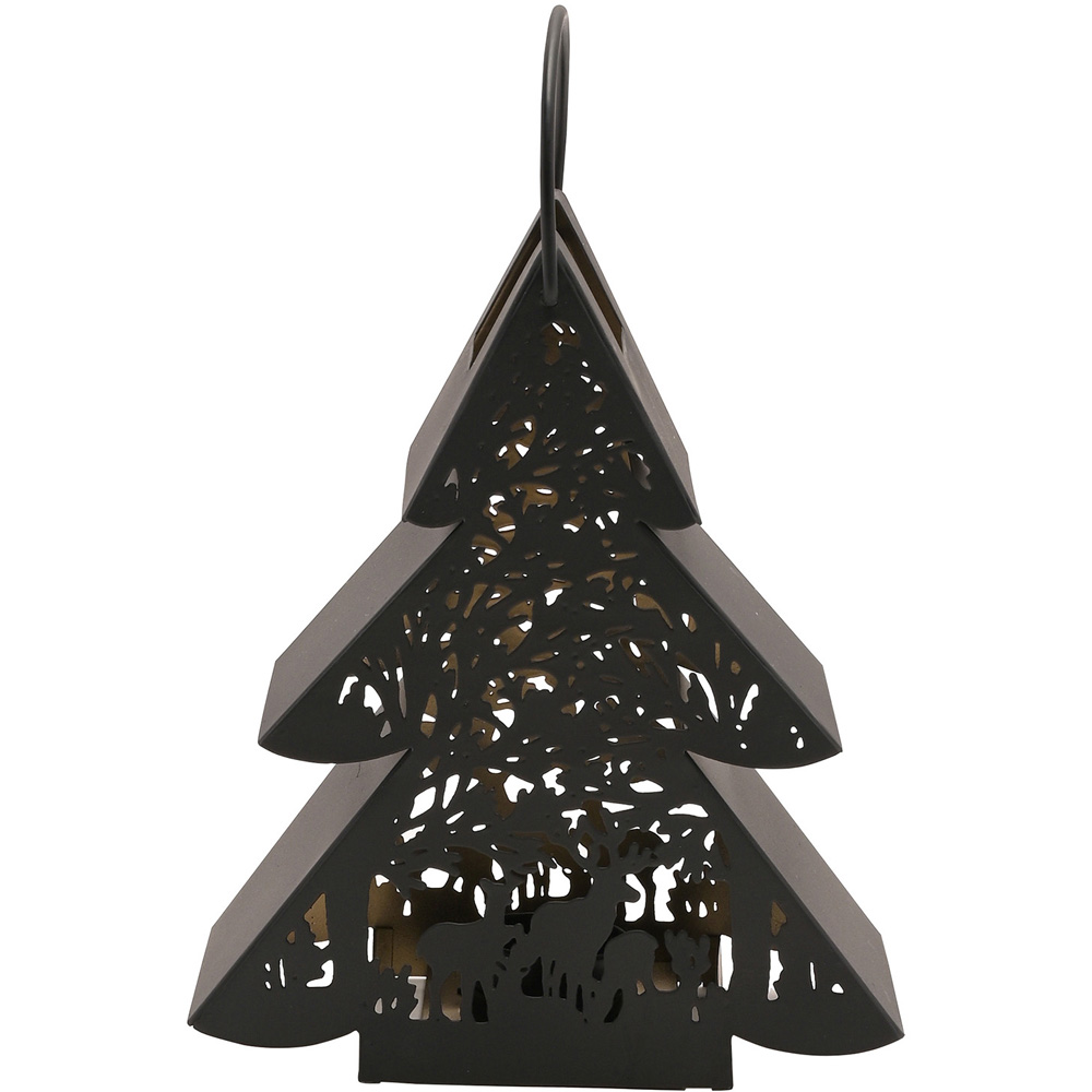 The Christmas Gift Co Black Small Tree Lantern Image 3