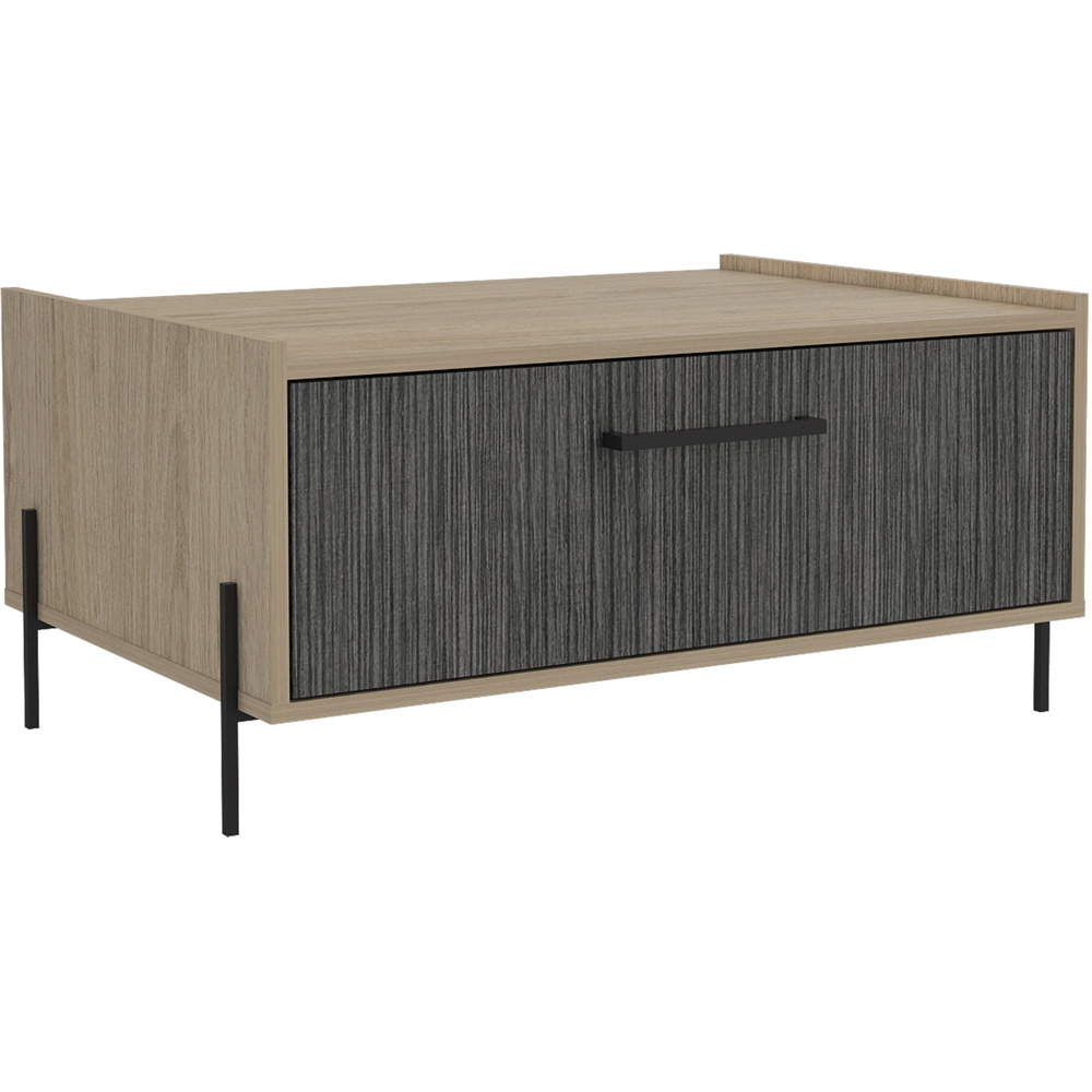 Core Products Harvard Single Door Washed Oak and Carbon Grey Coffee Table Image 2