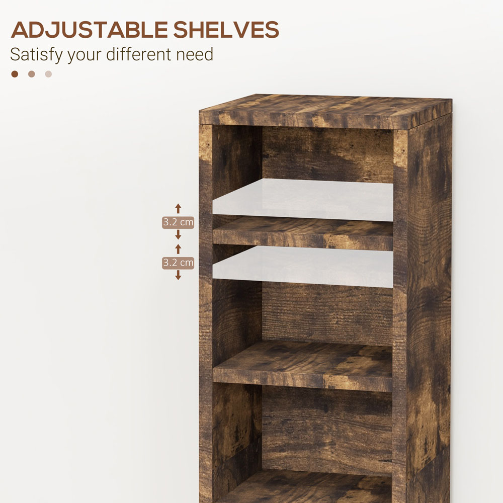Portland Brown CD Media Display Shelf Unit Set of 2 Image 7