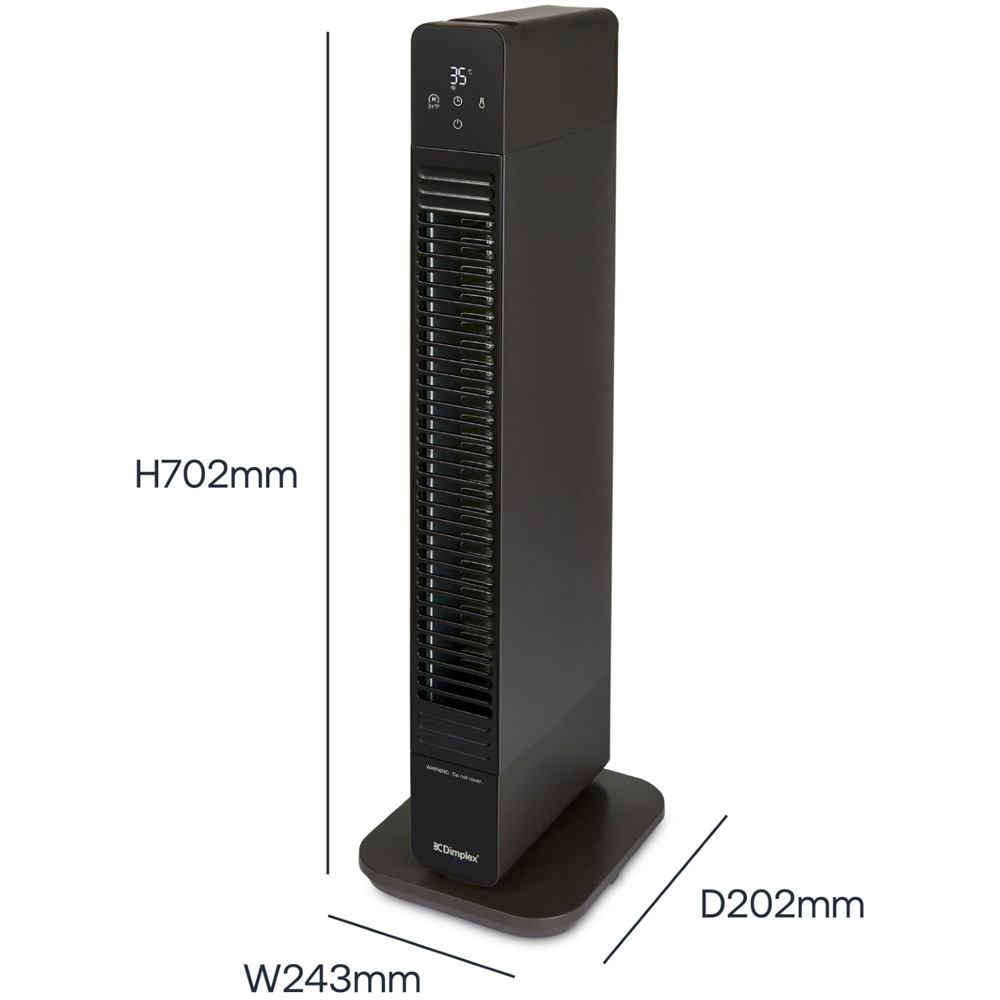 Dimplex ThermaFlex 2-in-1 Black Baseboard and Tower Fan Heater 2200W Image 9