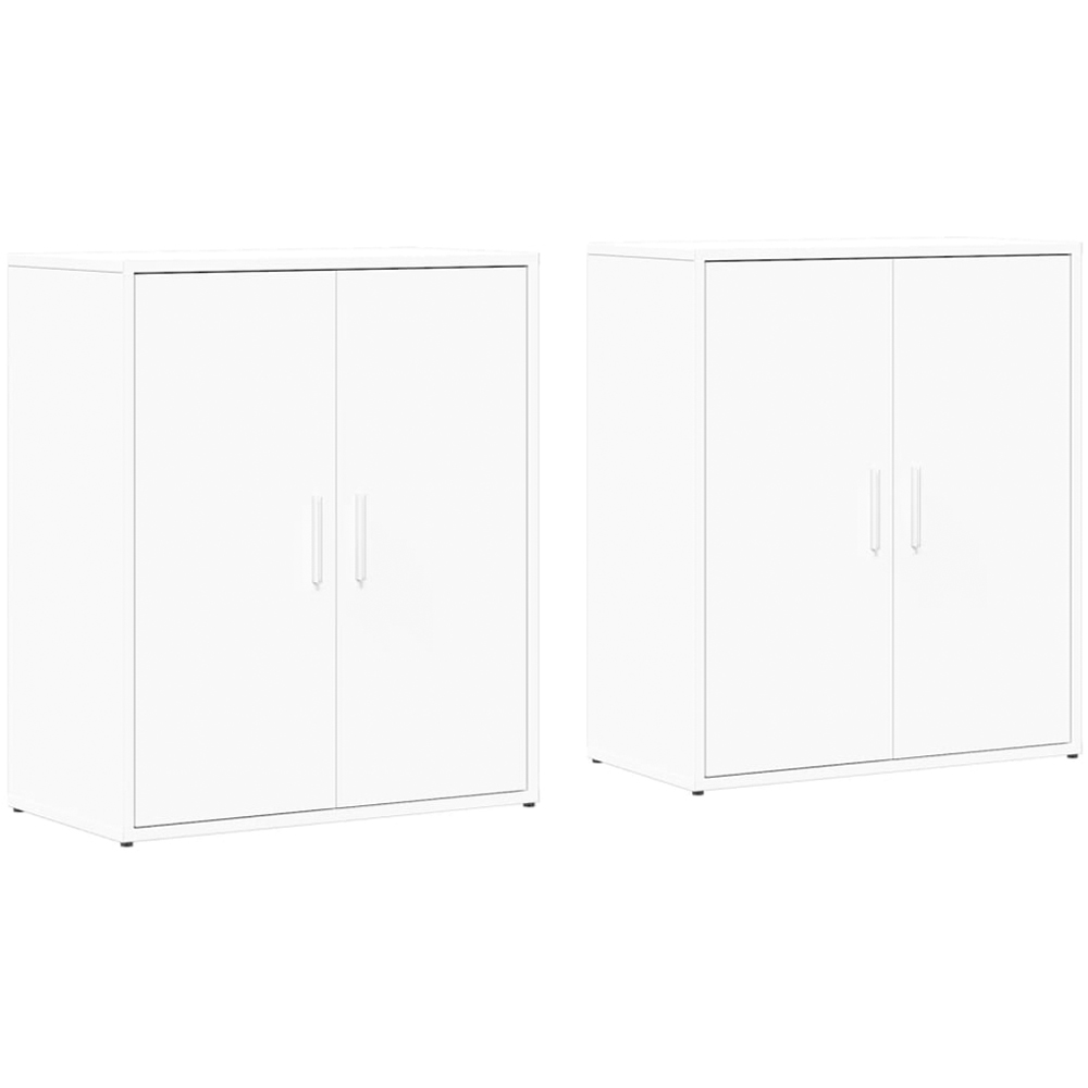 vidaXL 2 Door White Sideboard Set of 2 Image 2