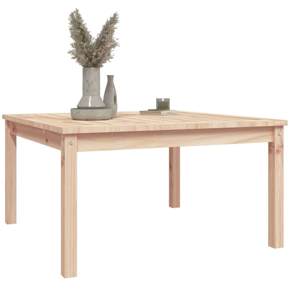 vidaXL Natural Solid Pine Wood Slatted Garden Table 82.5 x 82.5cm Image 5