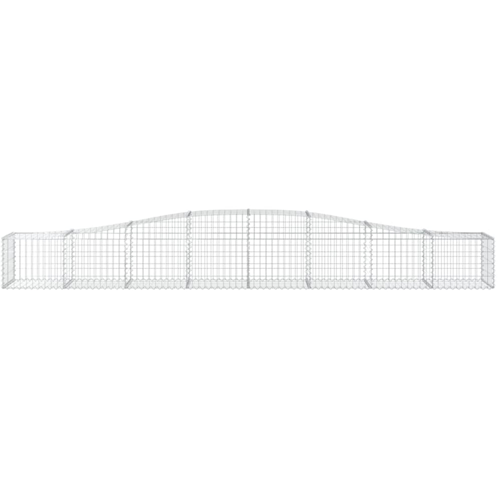 vidaXL Silver Galvanised Iron Arched Gabion Basket 400 x 50 x 40/60cm 5 Pack Image 4
