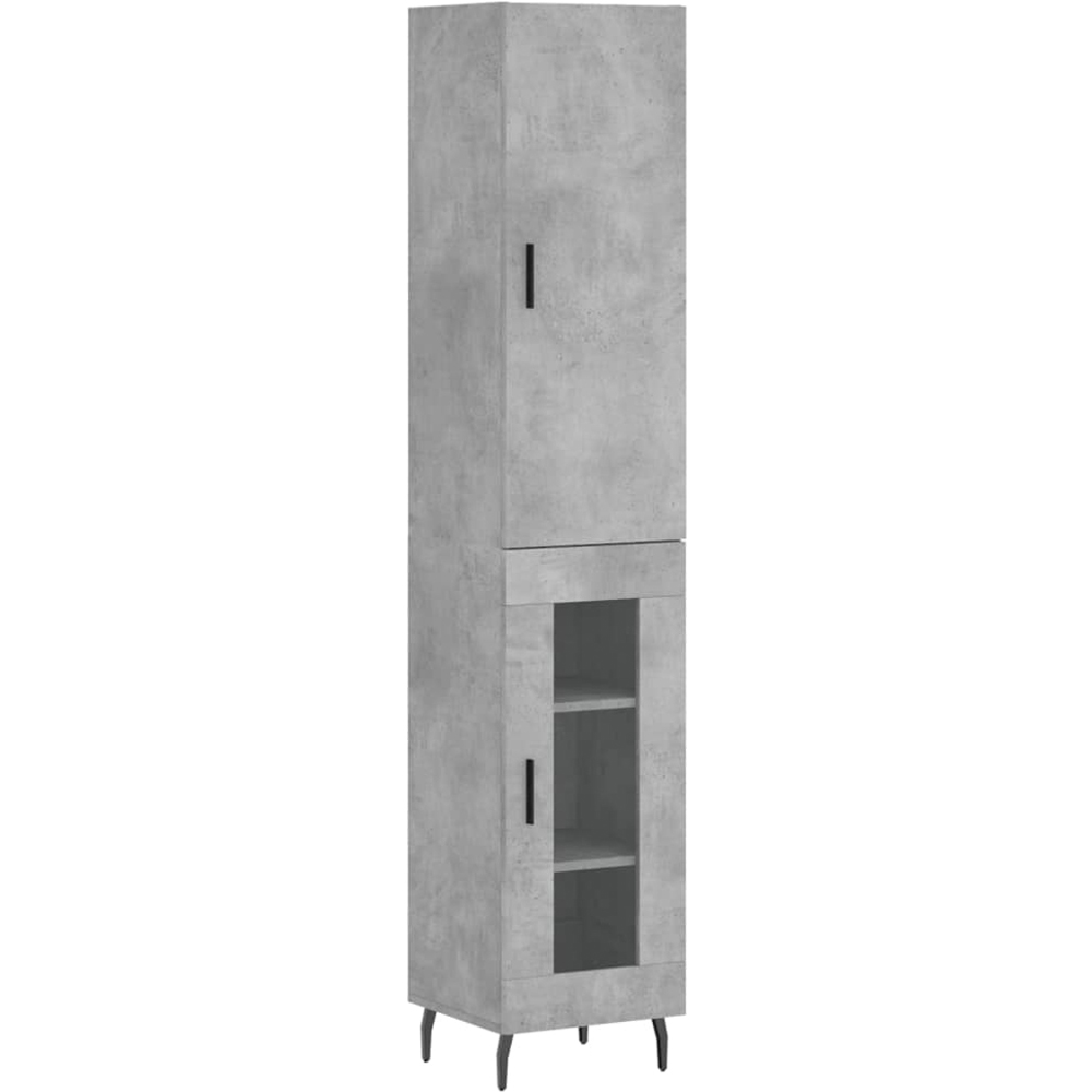 vidaXL 2 Door Concrete Grey Highboard Image 2