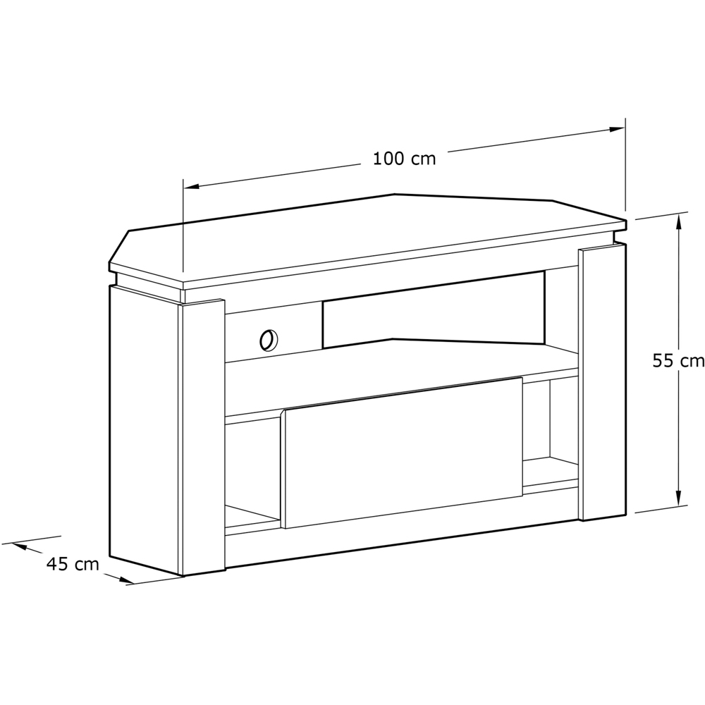 GFW Canyon Single Drawer Single Shelf Oak Corner TV Unit Image 7