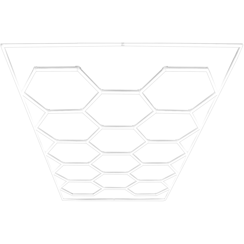 MonsterShop 225 Grey Vented Garage Floor Tiles with Edges and 2 x 14 Hexagon LED Light Image 3