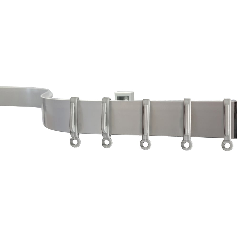 New Edge Blinds 50cm Straight Aluminium Silver Curtain Track Image