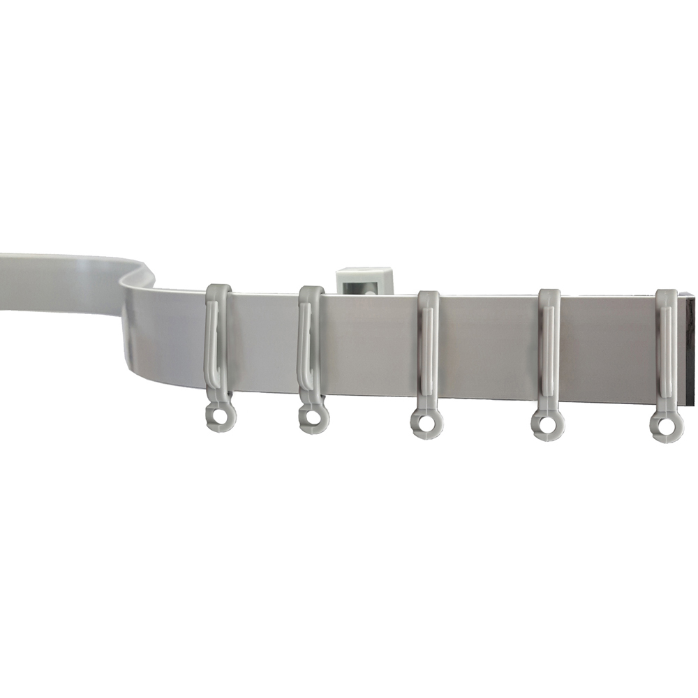New Edge Blinds 120cm Straight Aluminium Silver Curtain Track Image