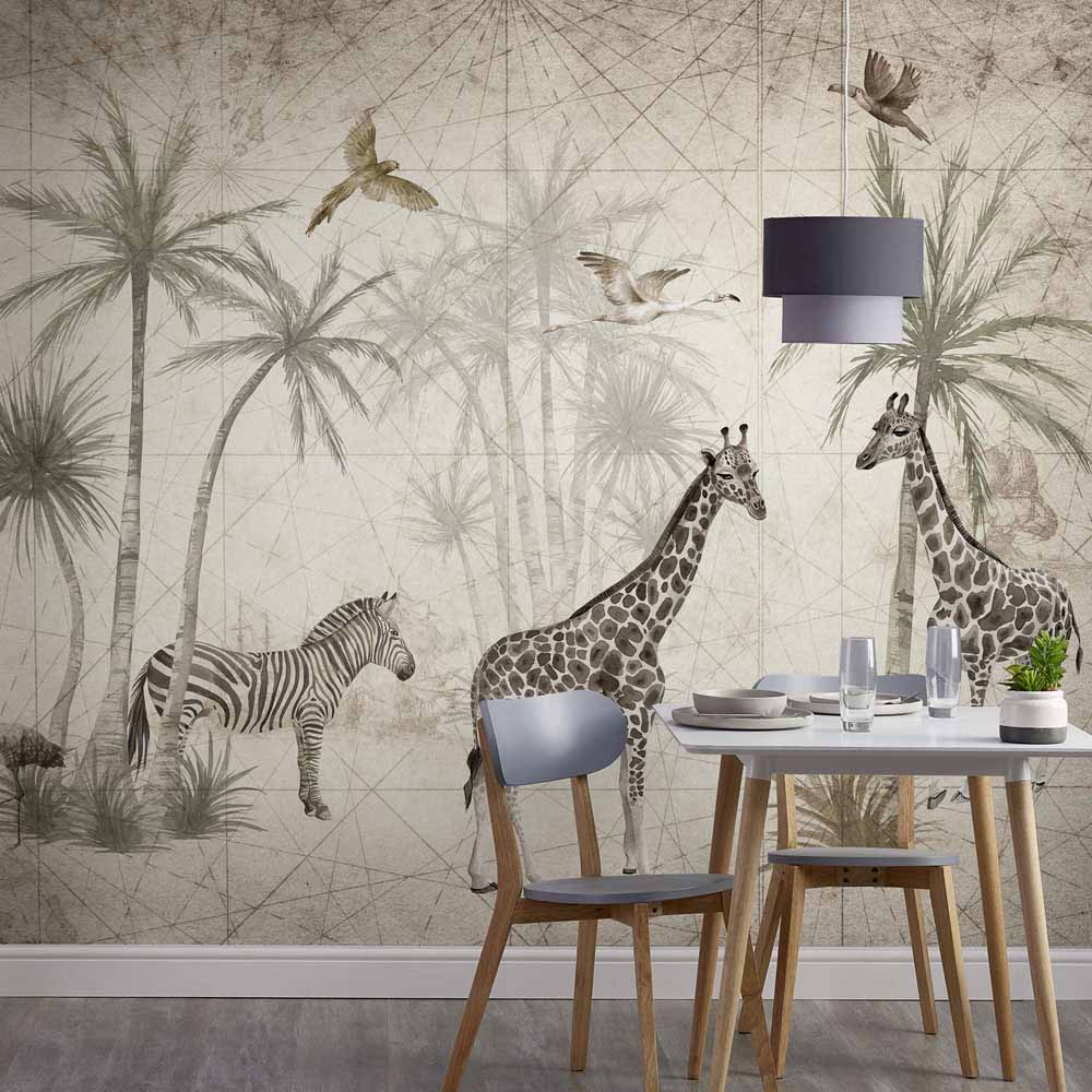 Grandeco Animal Jungle 7 Lane Wall Mural Image 1