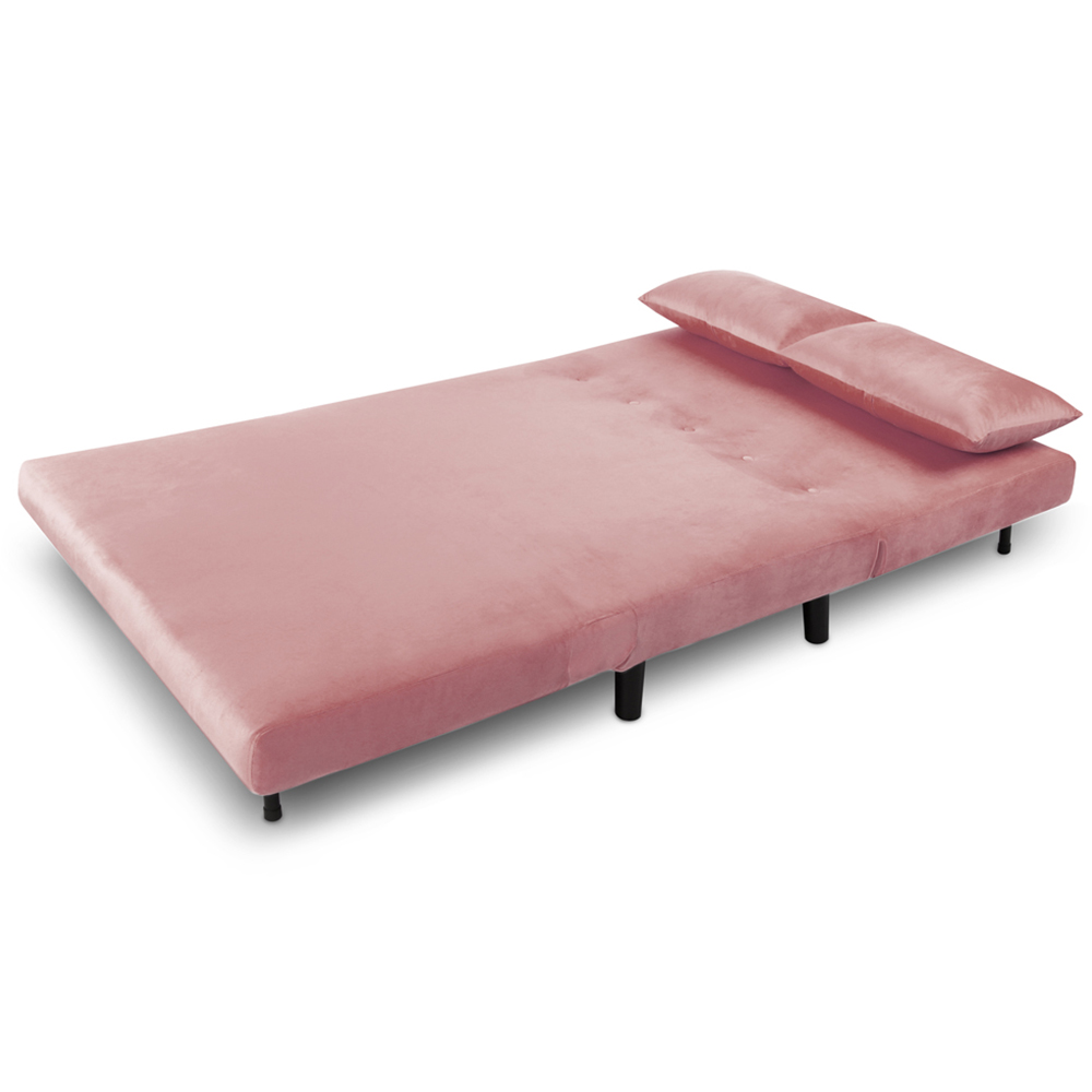 Aurora 2 Seater Pink Velvet Sofa Bed Image 6