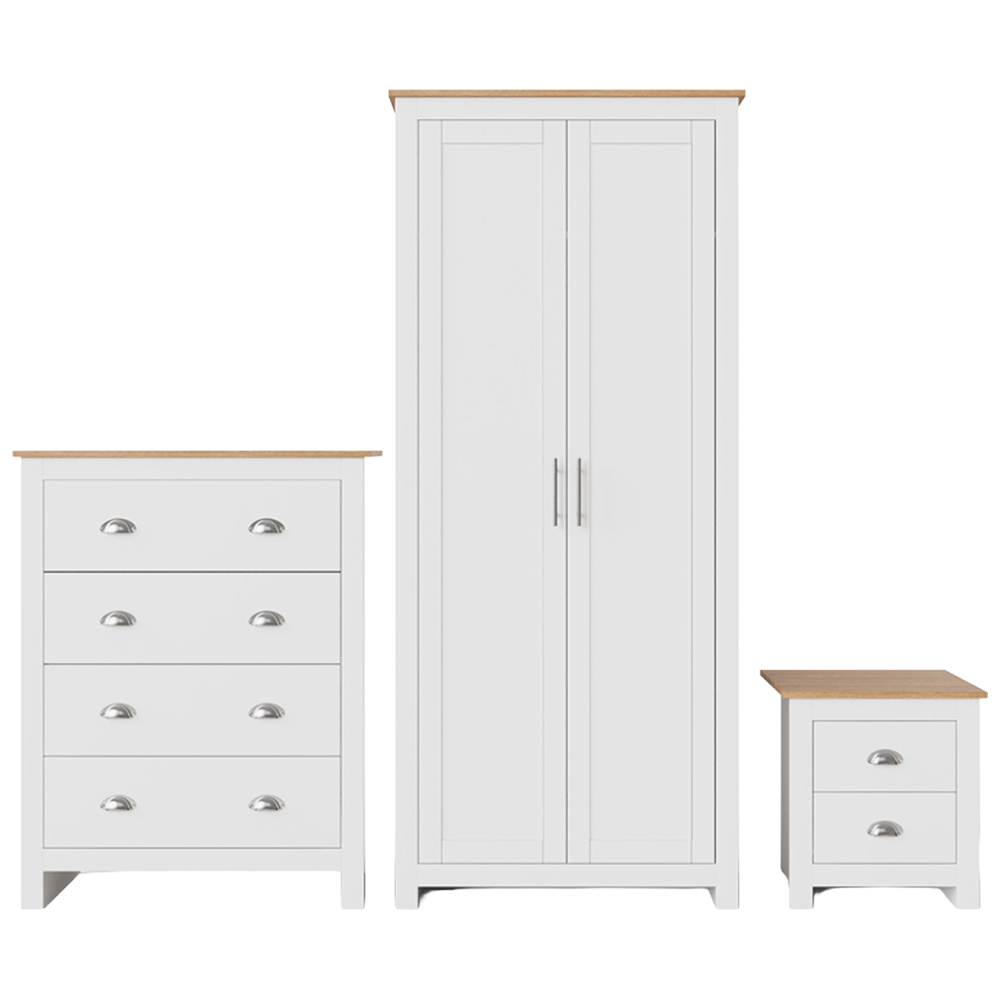 GFW Lancaster White 3 Piece Bedroom Furniture Set Image 2