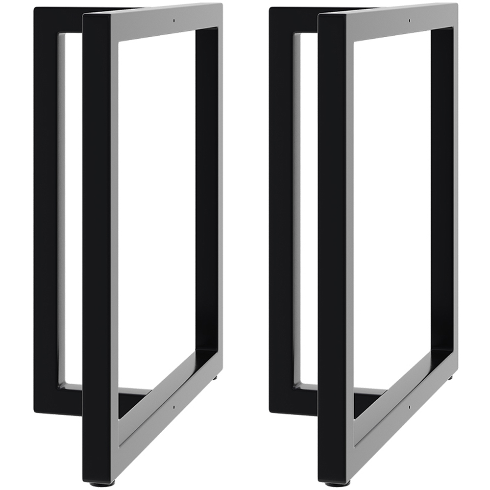 Living and Home Black Anti Slip Modern T Shaped Iron Table Legs 76cm 2 Pack Image 1