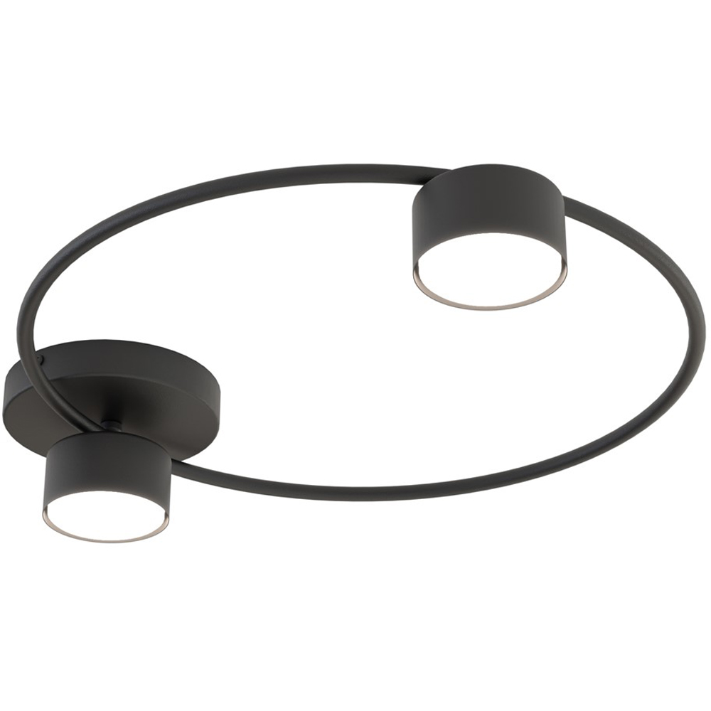 Emibig Lucio 2 Light Ring Design Black Ceiling Lamp Image 3