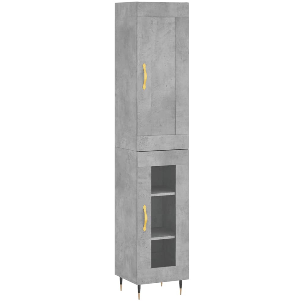 vidaXL 2 Door Concrete Grey Highboard Image 2