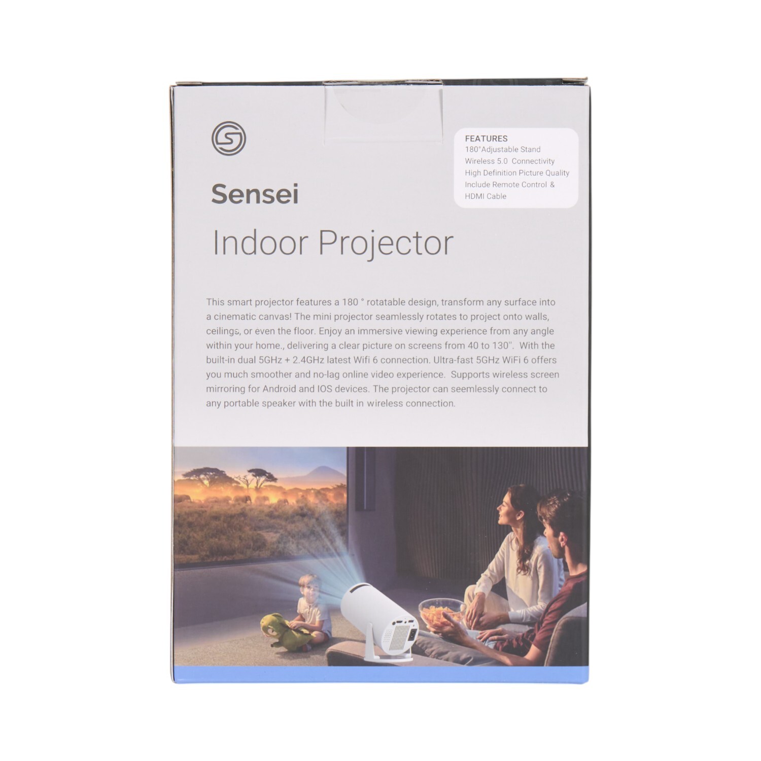 Sensei Indoor WiFi Projector White Image 4