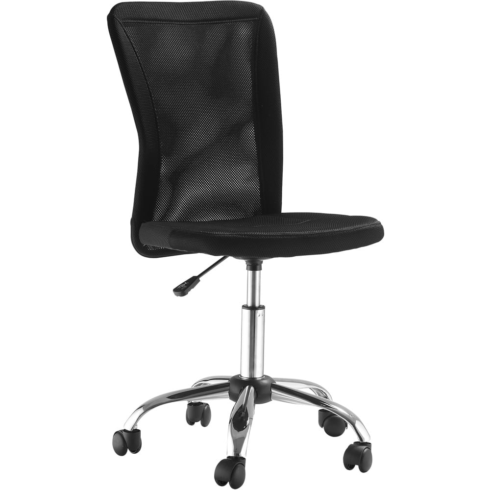Portland Black Mesh Swivel Armless Office Chair Image 2