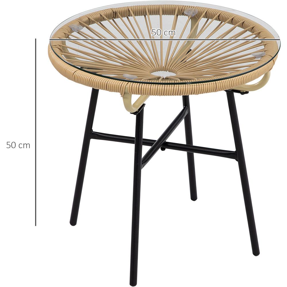 Outsunny Black Rattan Side Round Table Image 5