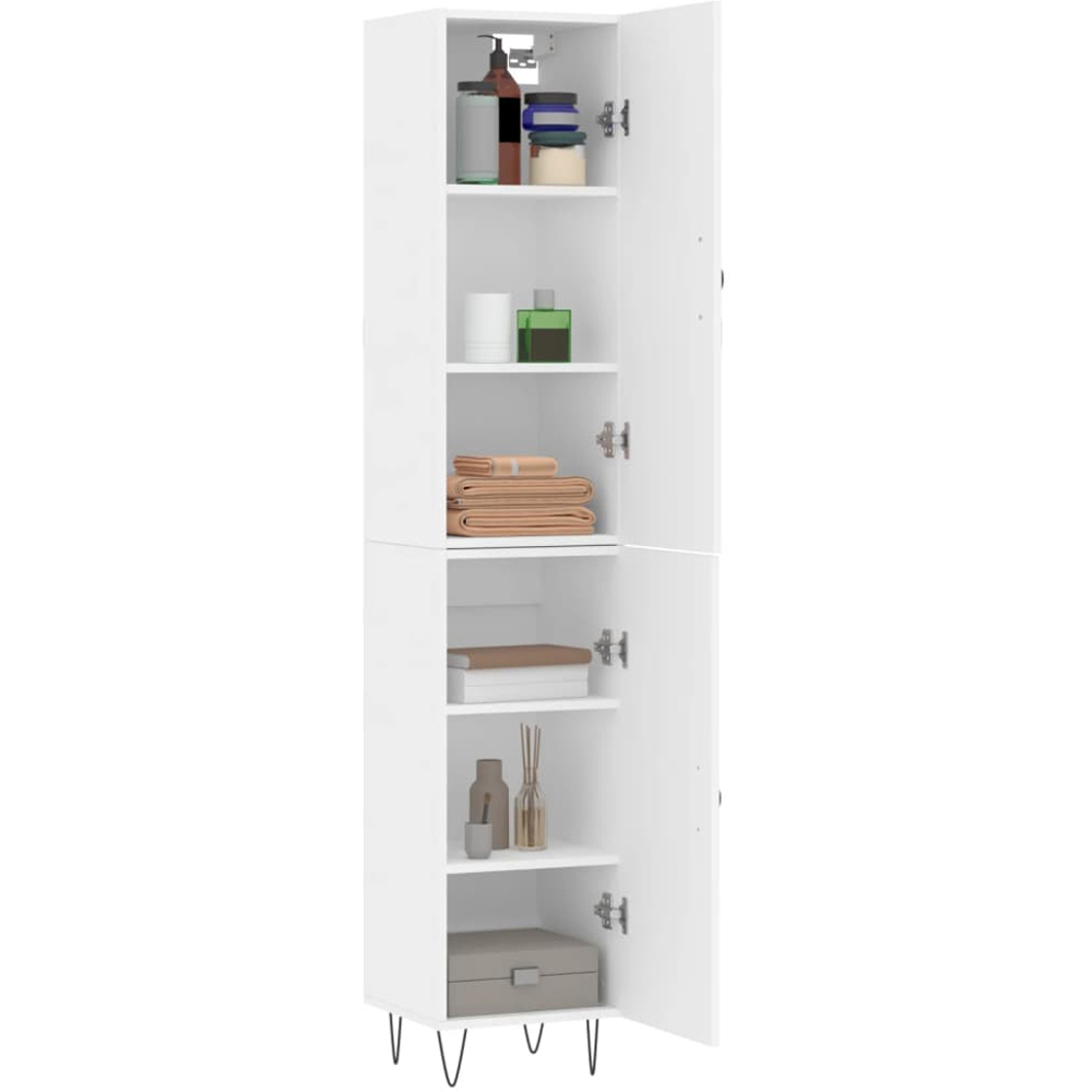 vidaXL 2 Door 6 Shelf White Highboard with Metal Legs Image 3