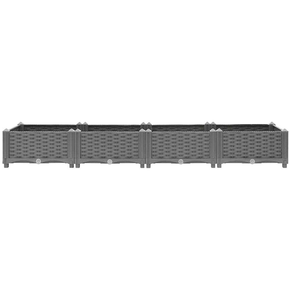 vidaXL Grey Polypropylene Rectangular Raised Garden Bed 160 x 40 x 23cm Image 4