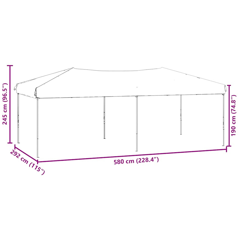vidaXL 3 x 6m Black Party Tent Image 8