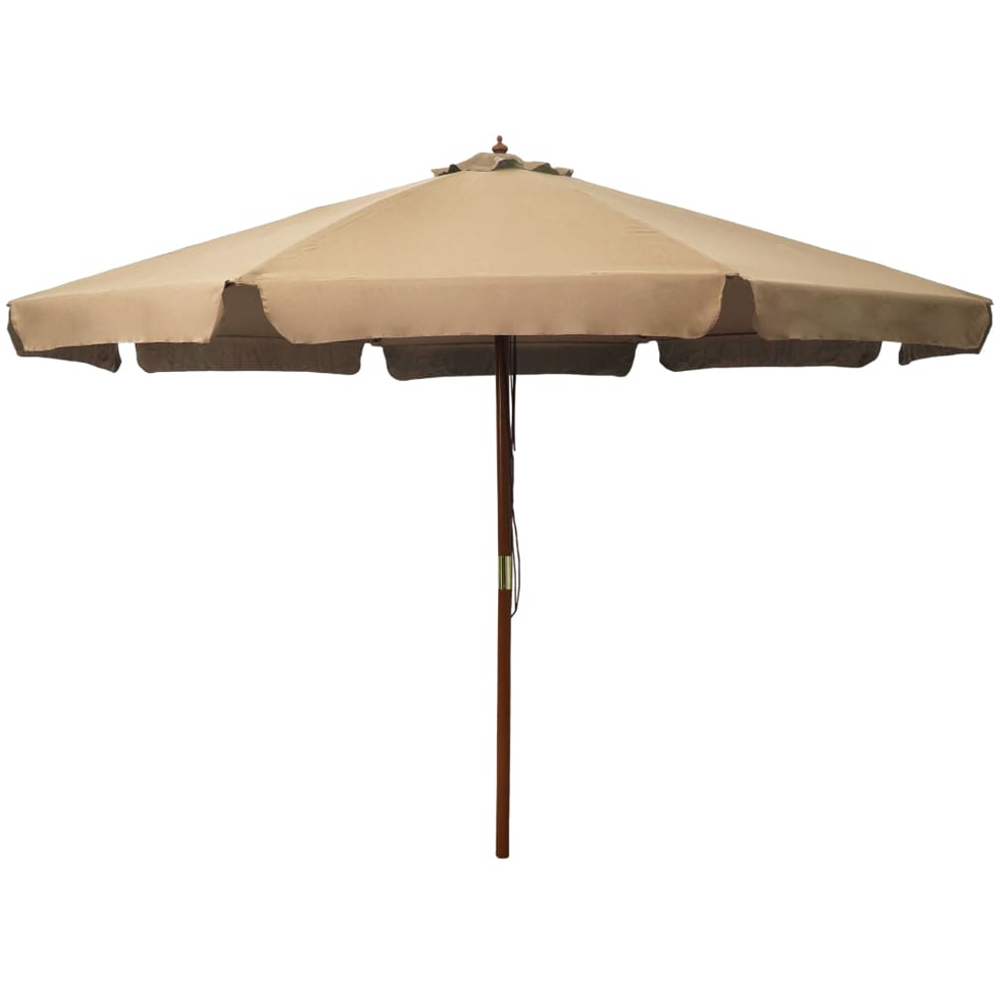 vidaXL Taupe Garden Parasol with Wooden Pole 3.3m Image 1