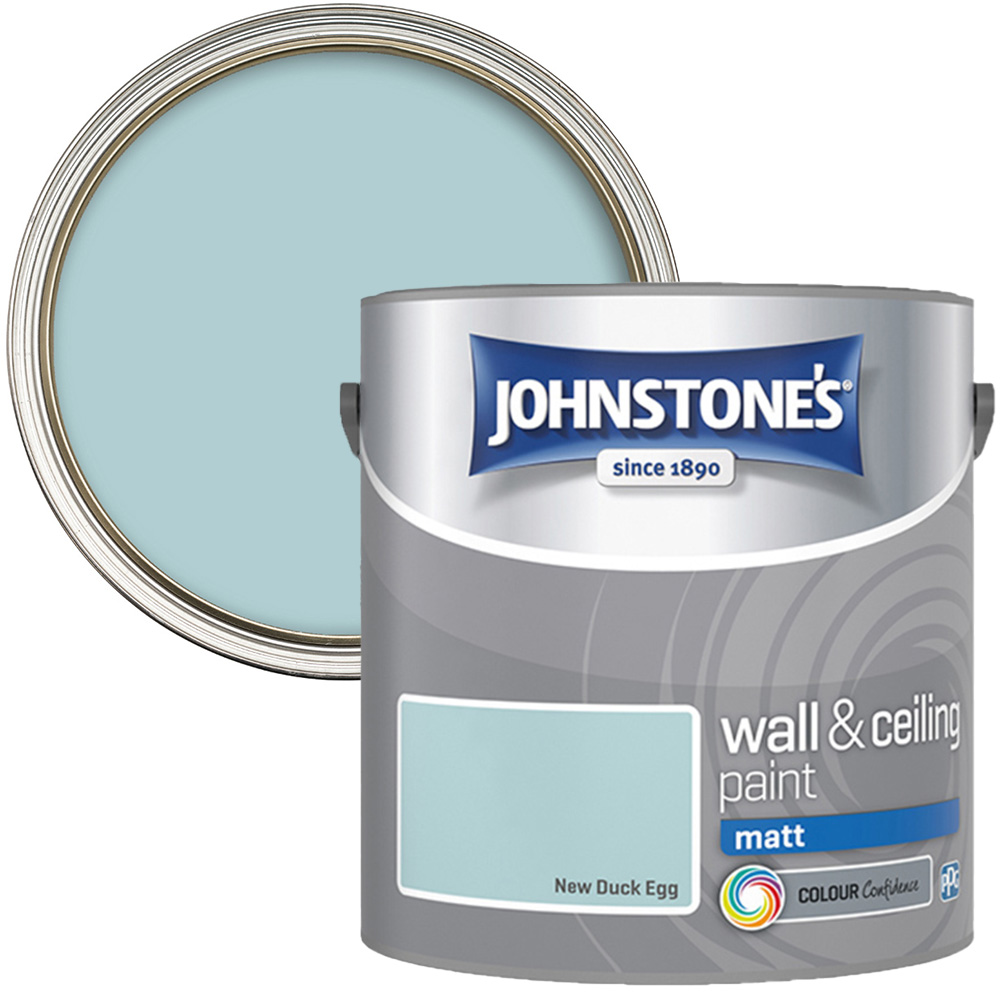 Johnstone's Walls & Ceilings Duck Egg Matt Emulsion Paint 2.5L Image 1