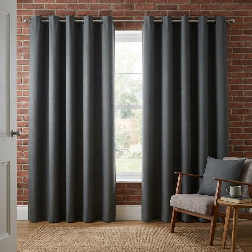 Linden Washable Blackout CurtainCharcoal183cm168cm Image 4