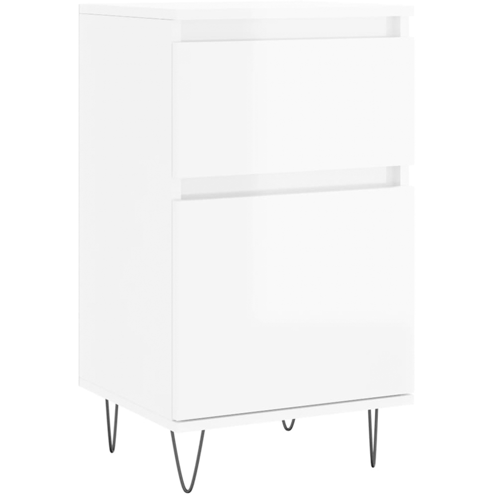 vidaXL Single Door Single Drawer High Gloss White Sideboard 2 Piece Image 5