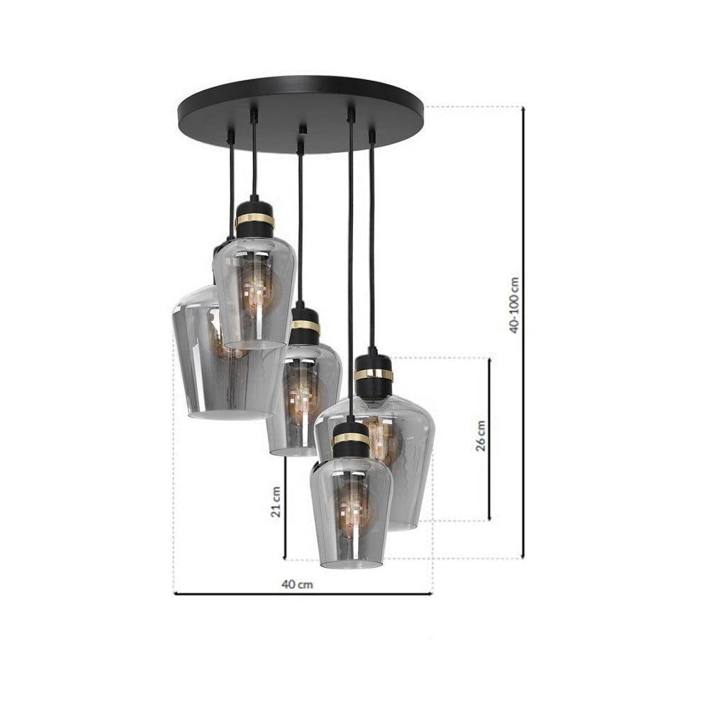 Milagro Richmond Black Pendant Lamp 230V Image 6