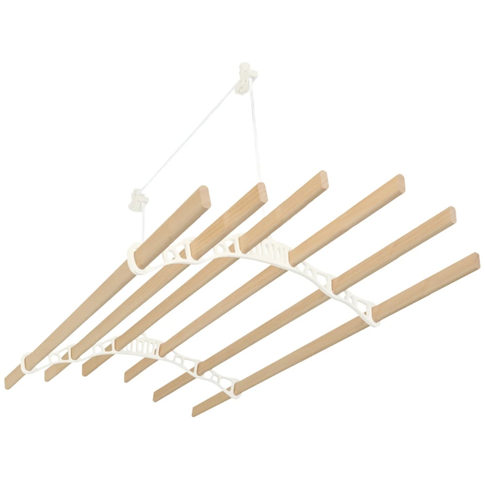Monstershop Ivory Clothing Airer Ceiling Pulley 2.4m Image 1