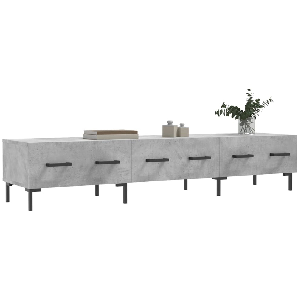 vidaXL 3 Drawer Concrete Grey TV Cabinet Image 3