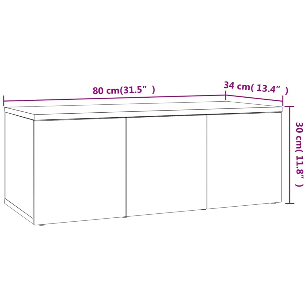 vidaXL 3 Drawer Smoked Oak TV Cabinet Image 9
