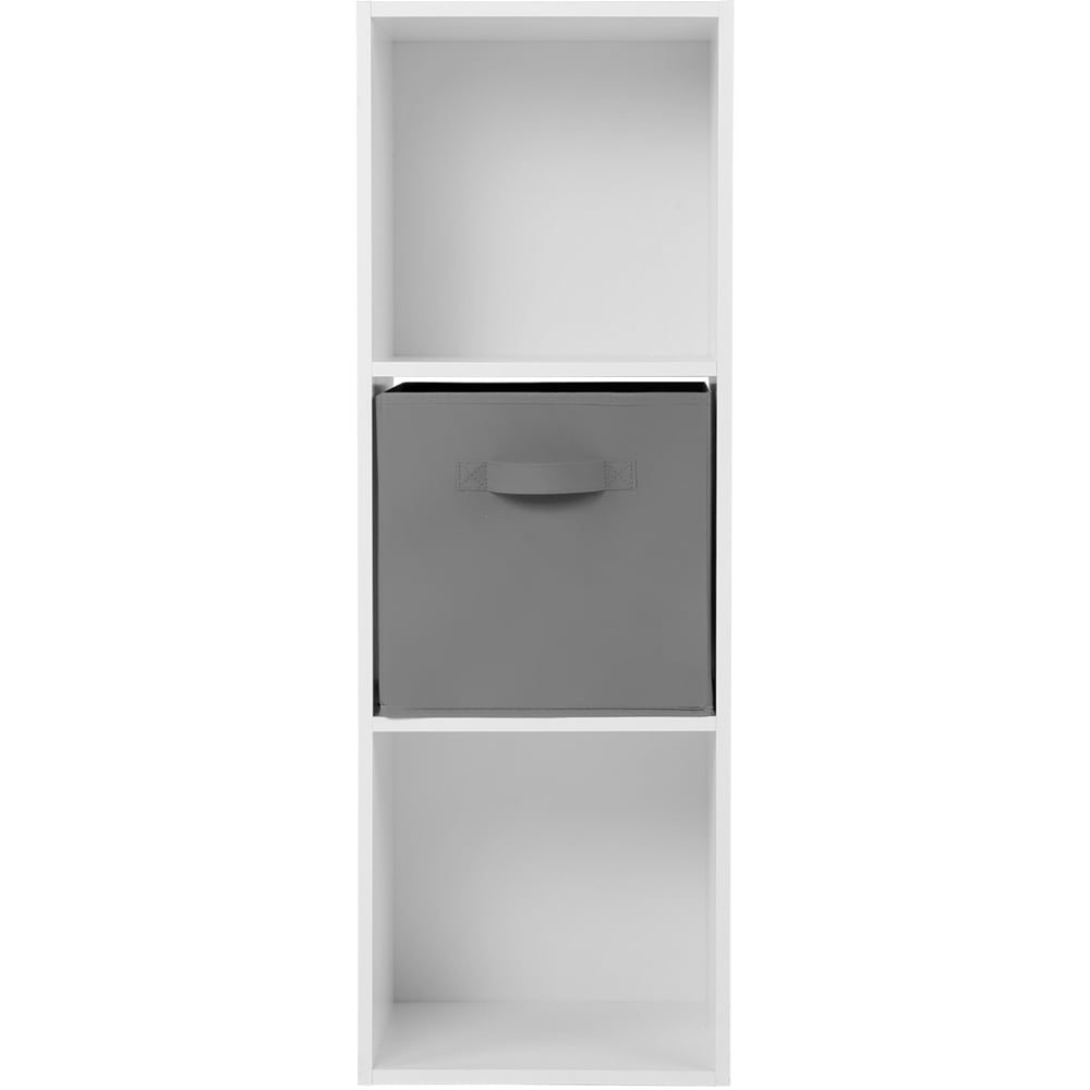 Jane 3 Shelf White Cube Storage Unit with Basket Image 2