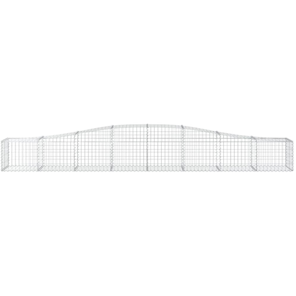 vidaXL Silver Galvanised Iron Arched Gabion Basket 400 x 50 x 40/60cm 25 Pack Image 2