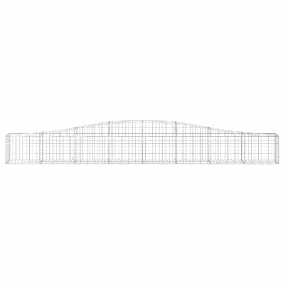 vidaXL Silver Galvanised Iron Arched Gabion Basket 400 x 30 x 40/60cm 4 Pack Image 4