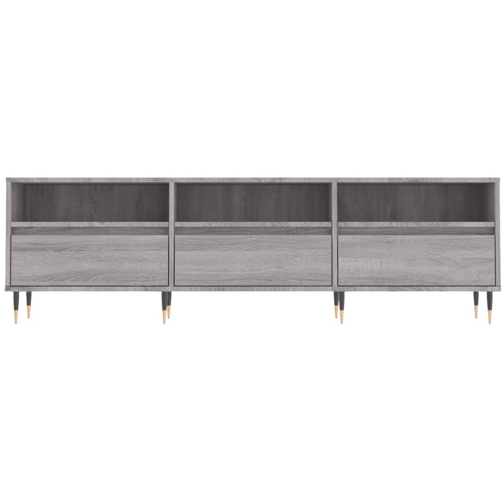 vidaXL 3 Drawer 3 Shelf Grey Sonoma TV Cabinet Image 4