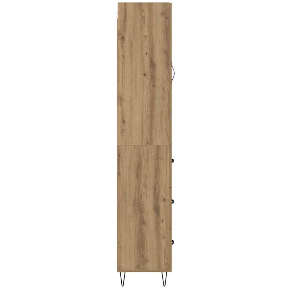 vidaXL Single Door 3 Drawer Artisan Oak Tall Slim Highboard Image 4