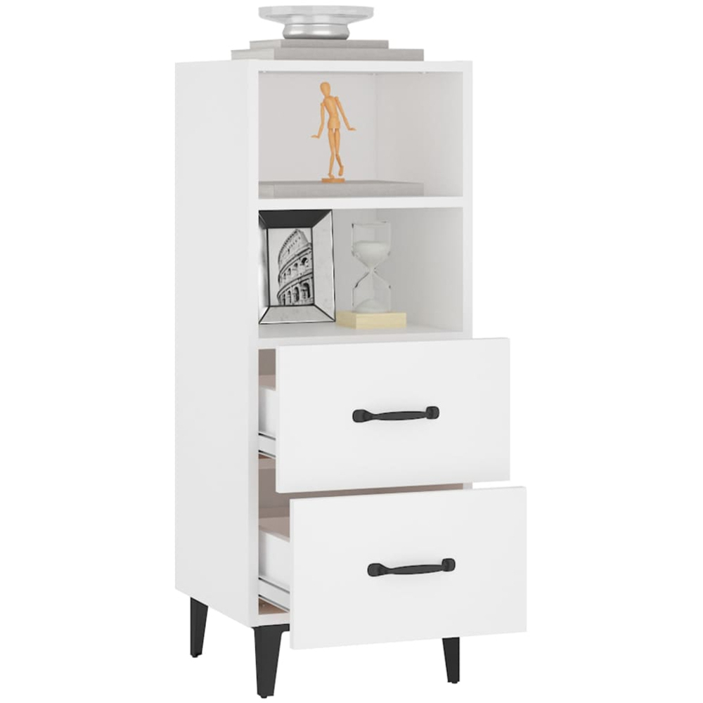 vidaXL 2 Drawer 2 Shelf White Sideboard Image 5