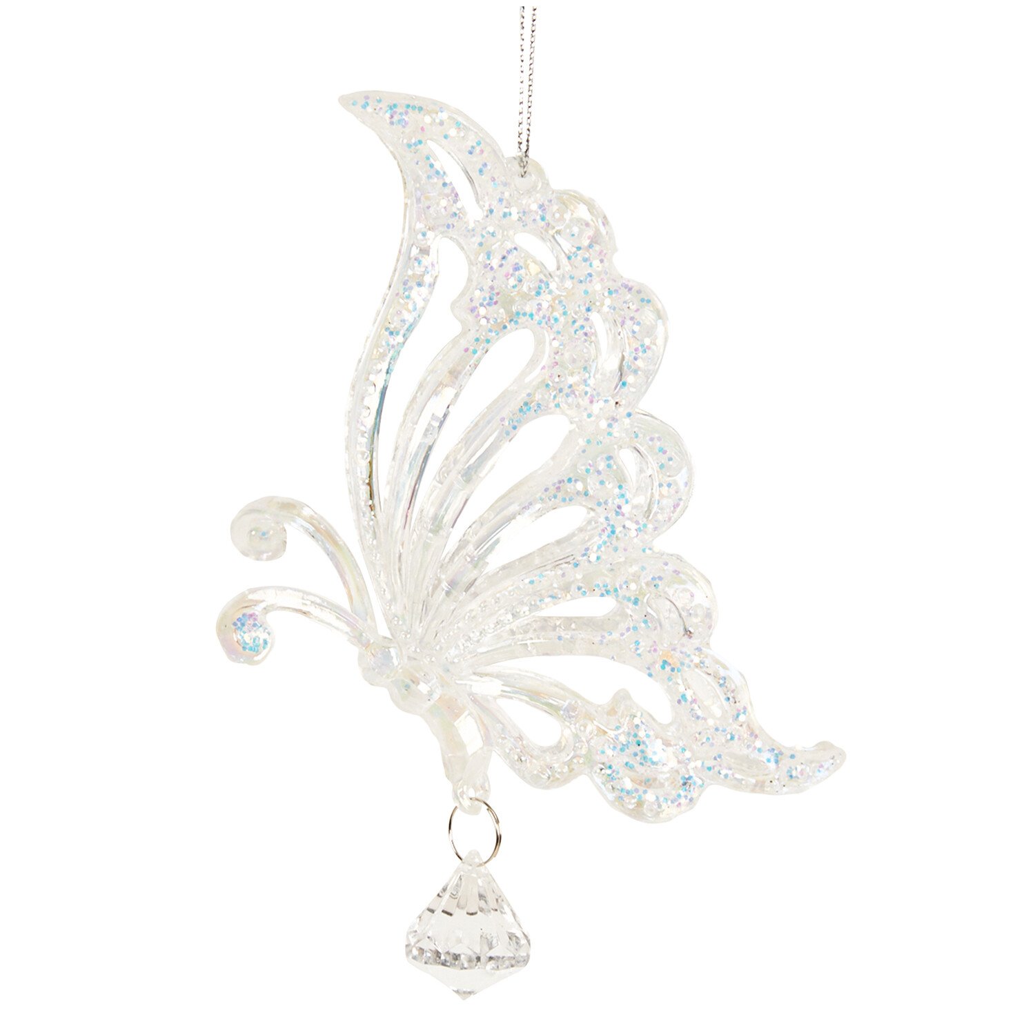 Iridescent Glitter Butterfly - Silver Image 4