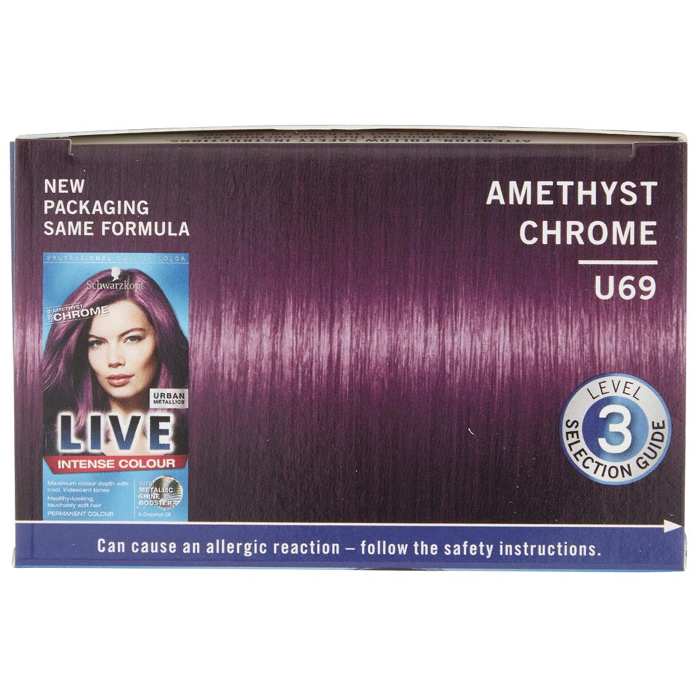 Schwarzkopf LIVE Urban Metallics Amethyst Chrome U69 Permanent Hair Dye Image 3