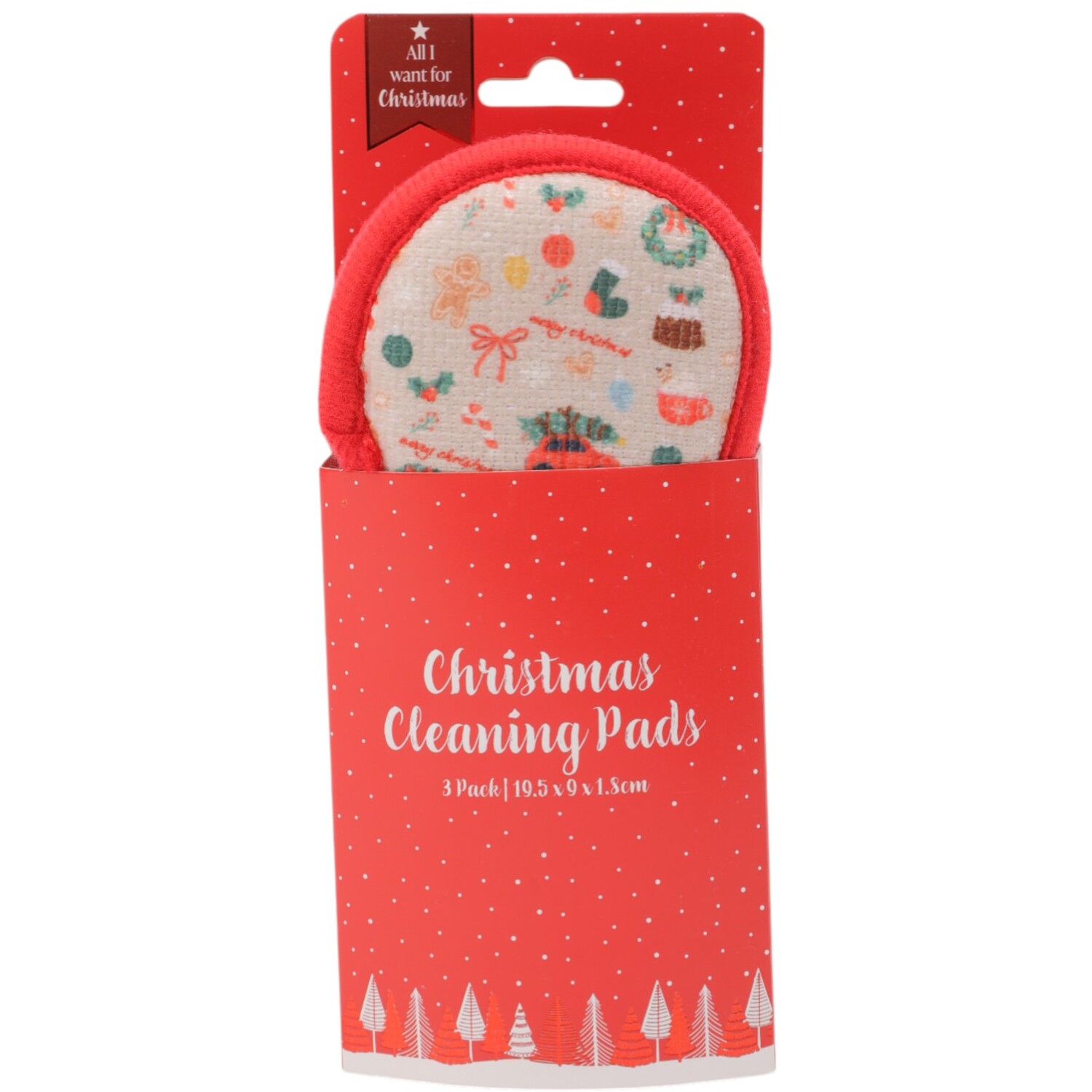 Pack of 3 Cosy Christmas Cleaning Pads Image 1