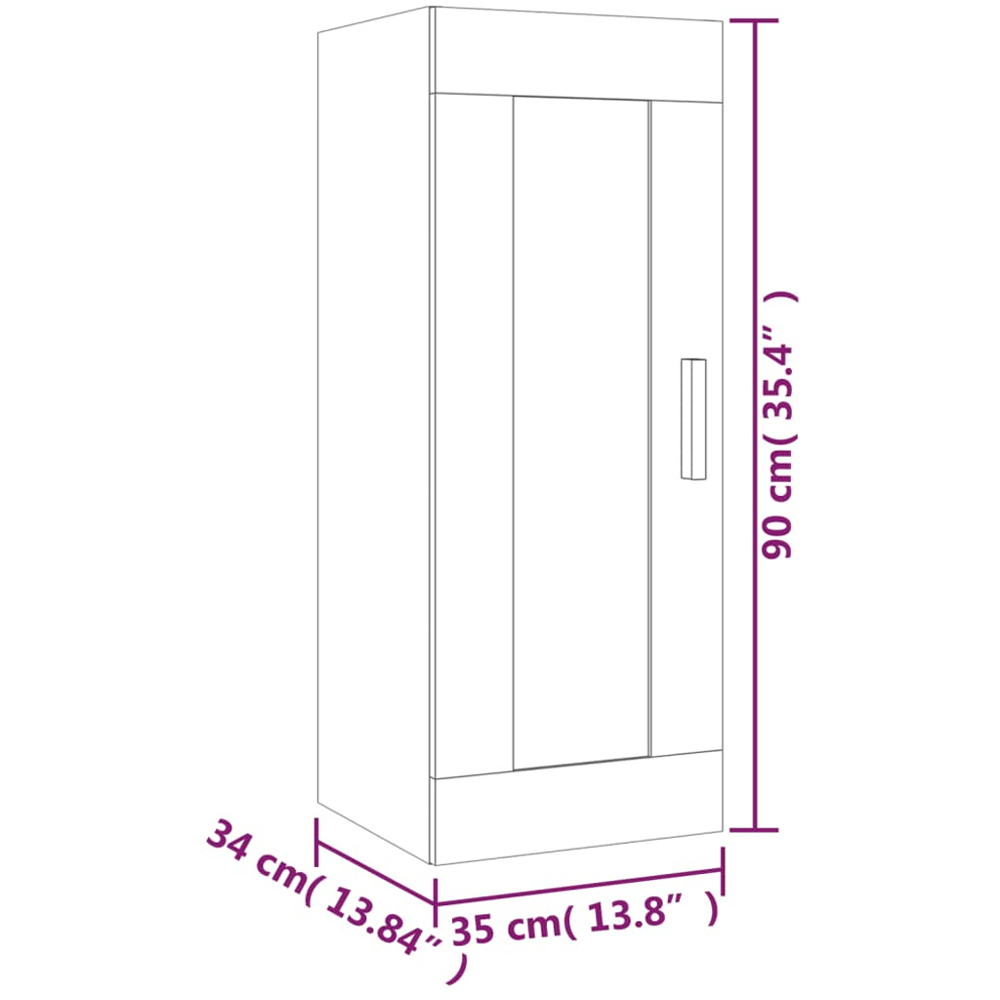 vidaXL Single Door Concrete Grey Wall Cabinet Image 9