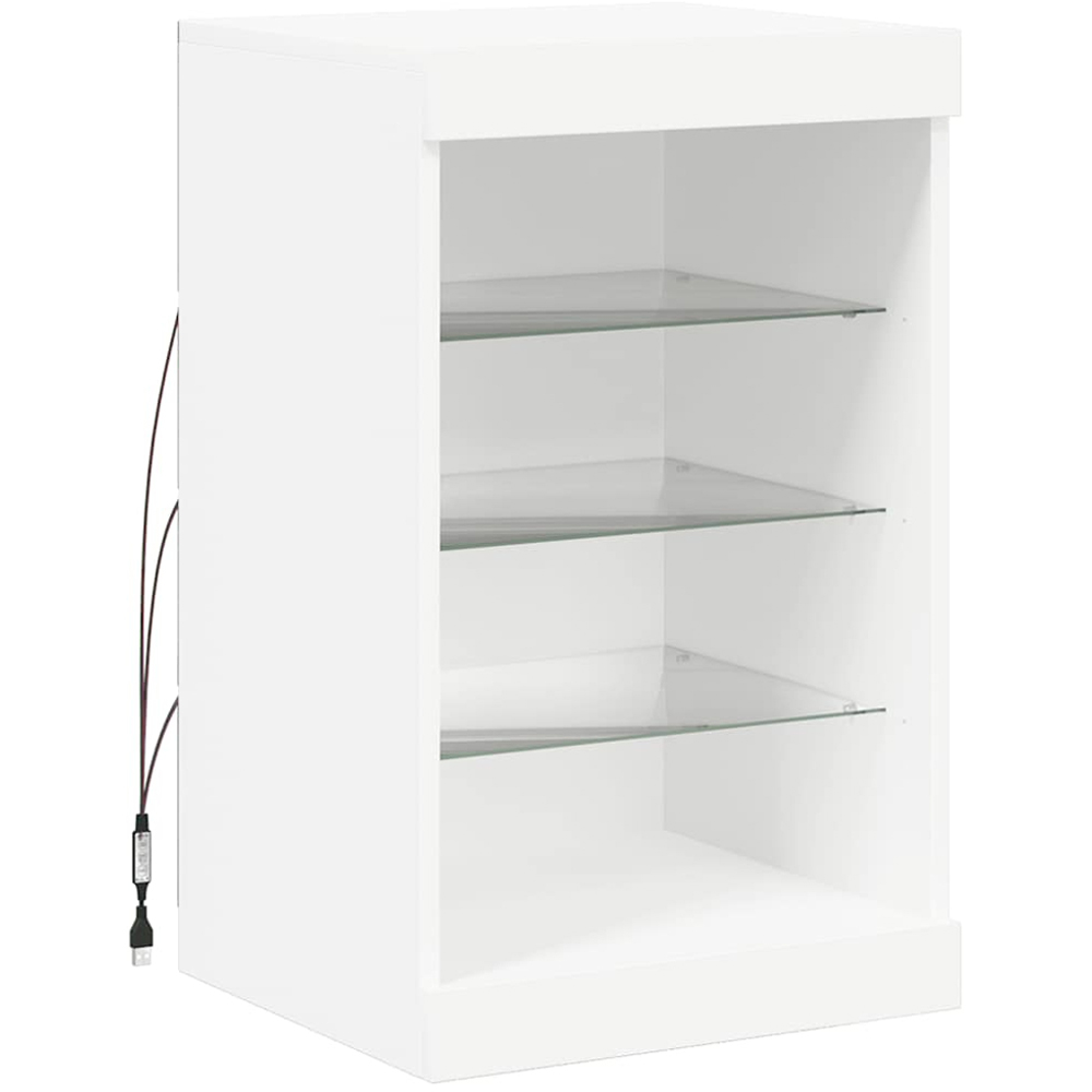 vidaXL 4 Shelf White LED Sideboard Image 2