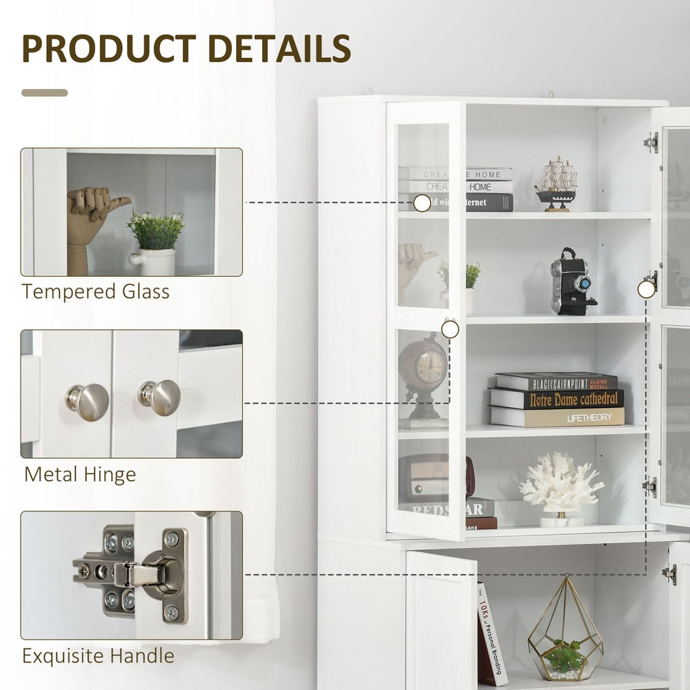Portland Modern White Display Storage Cabinet | Wilko
