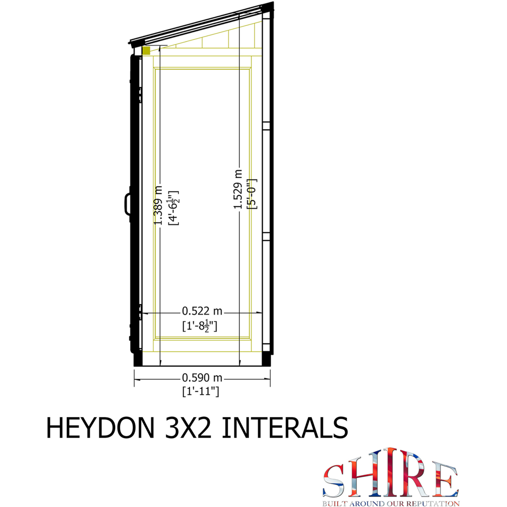 Shire Heydon 3 x 2ft Wooden Greenhouse Image 5
