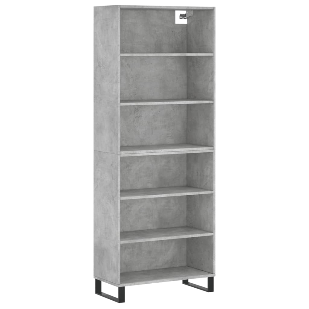 vidaXL 6 Shelf Concrete Grey Highboard Image 2