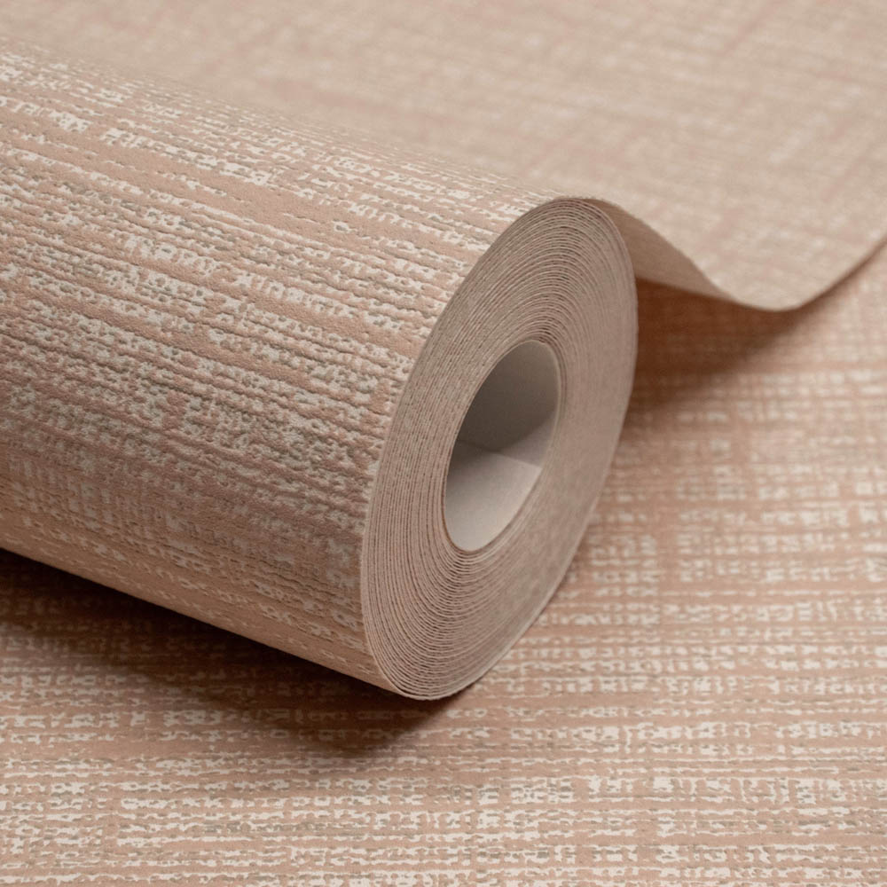Grandeco Katsu Plain Blown Blush Textured Wallpaper Wilko