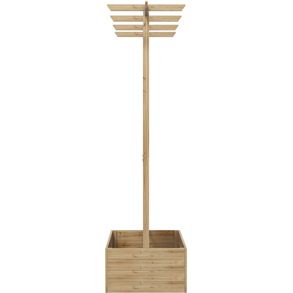 Outsunny Natural Wooden Raised Garden Bed Planter with Trellis 183 x 55 x 160cm Image 3