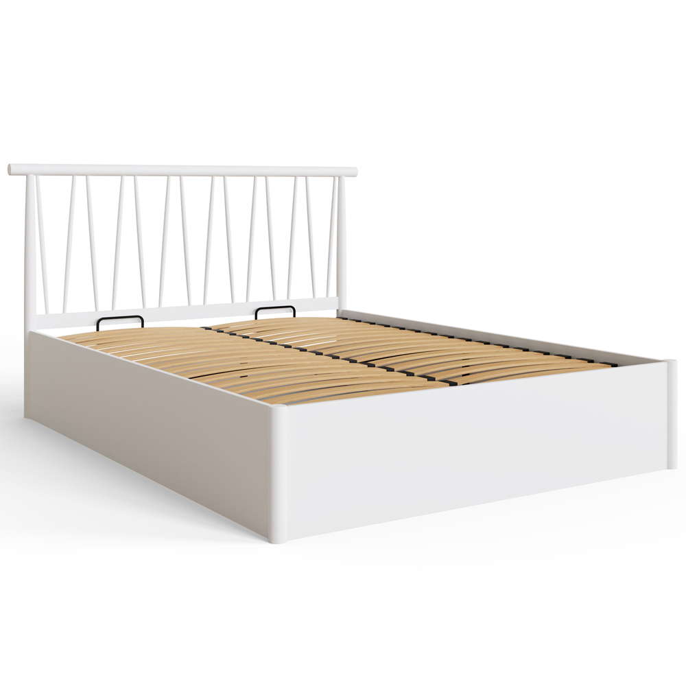 GFW Fusum Double White Spindle Wooden Ottoman Bed Image 2