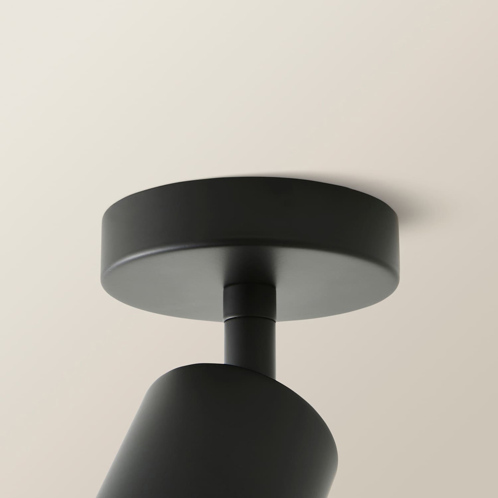 ValueLights Taylor Matte Black Tube Adjustable Ceiling Spotlight with Bulb Image 3
